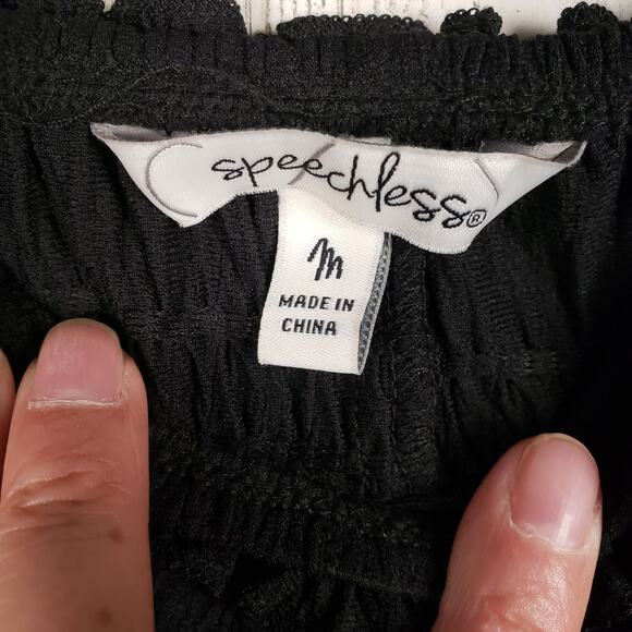 NWT Speechless Black Pucker Sweetheart Knit Short Sleeve Dress Women's Medium - Picture 7 of 12